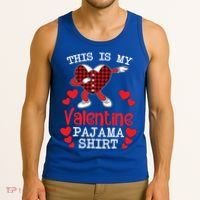 This Is My Valentine Pajama Great Gift Valentines Day Cool Plaid Cool Gift Tank Top thumb 3