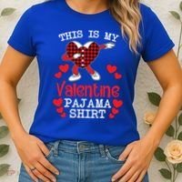 This Is My Valentine Pajama Great Gift Valentines Day Cool Plaid Cool Gift Women's T-Shirt thumb 2
