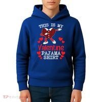This Is My Valentine Pajama Great Gift Valentines Day Cool Plaid Cool Gift Kids Hoodie thumb 4