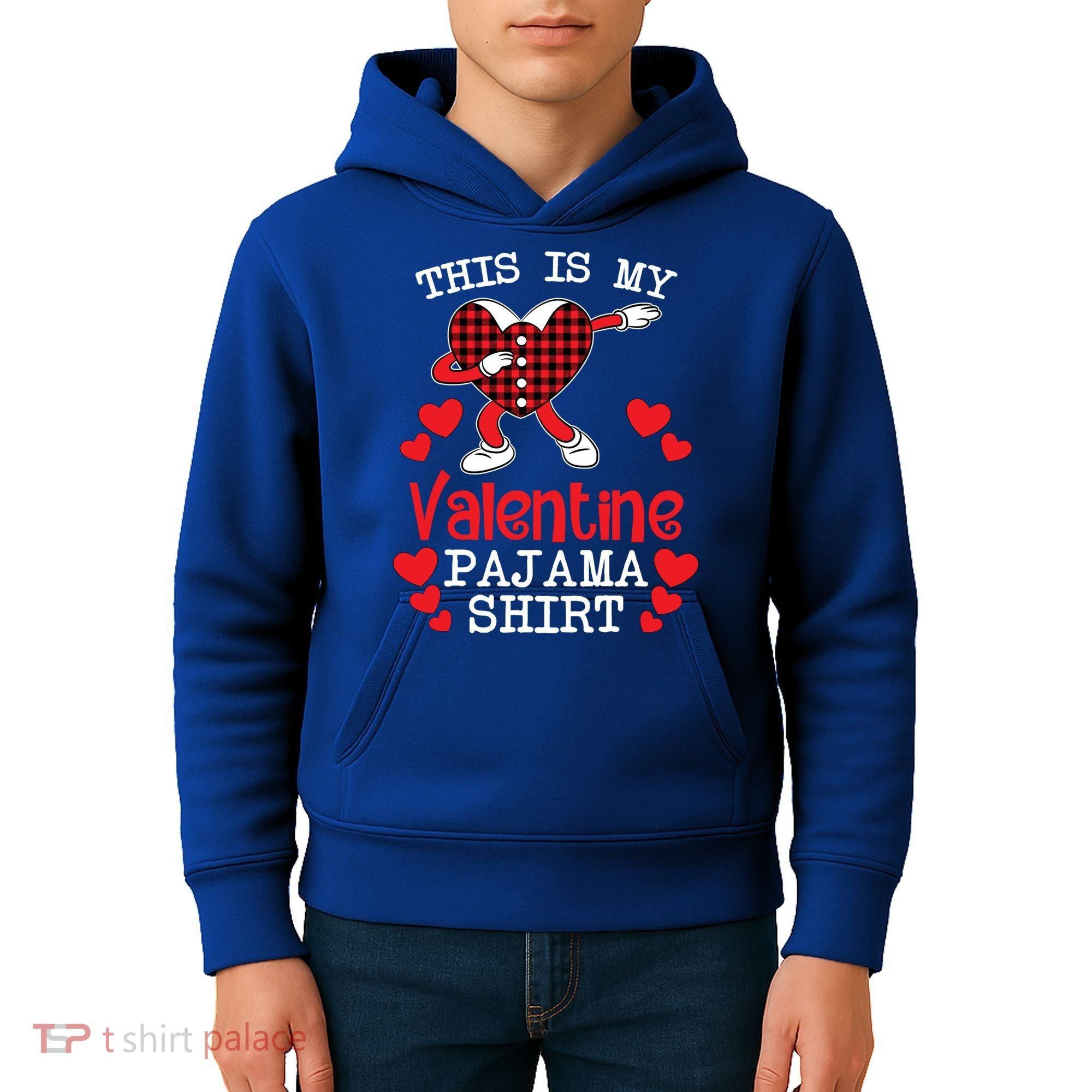 This Is My Valentine Pajama Great Gift Valentines Day Cool Plaid Cool Gift Kids Hoodie