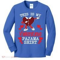 This Is My Valentine Pajama Great Gift Valentines Day Cool Plaid Cool Gift Kids Long Sleeve Shirt thumb 0