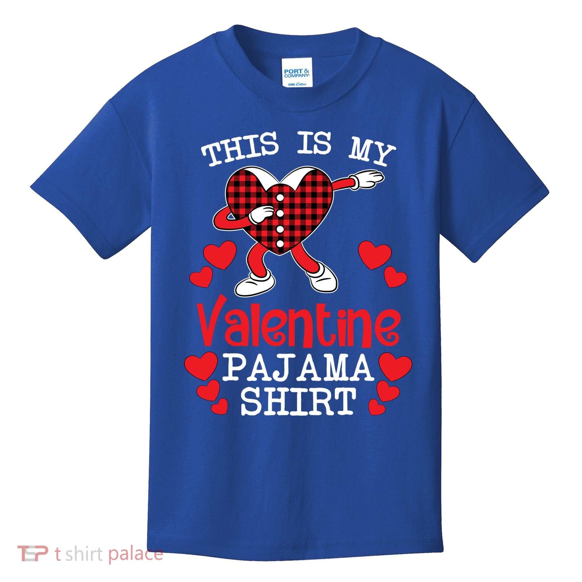 This Is My Valentine Pajama Great Gift Valentines Day Cool Plaid Cool Gift Kids T-Shirt