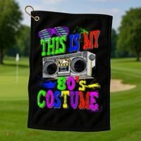 This Is My 80s Costume 80s Party Golf Towel thumb 1