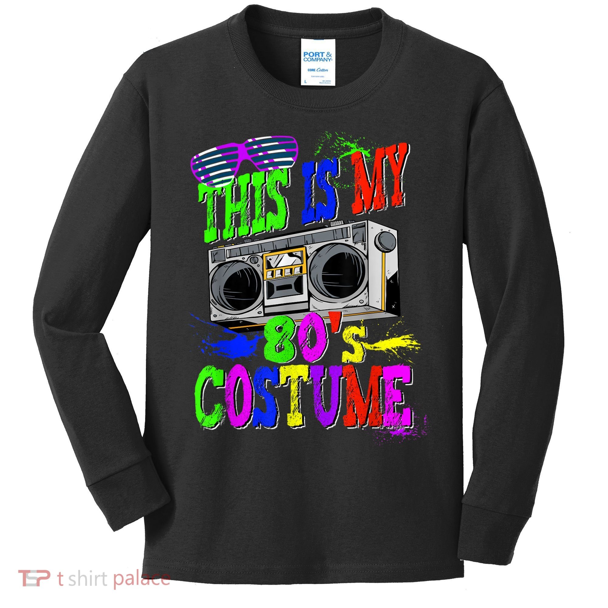 This Is My 80s Costume 80s Party Kids Long Sleeve Shirt
