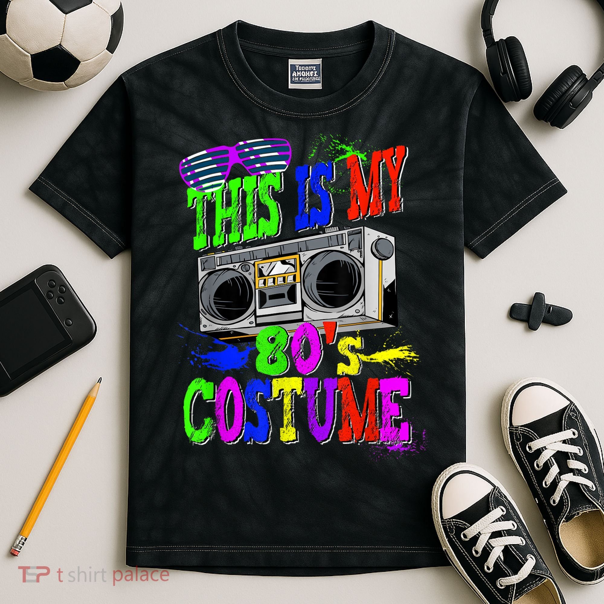 This Is My 80s Costume 80s Party Kids Tie-Dye T-Shirt