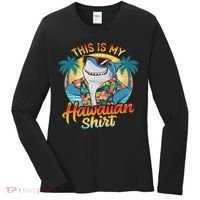 This Is My Hawaiian Tropical Luau Costume Party Hawaii Women's Long Sleeve Shirt thumb 0