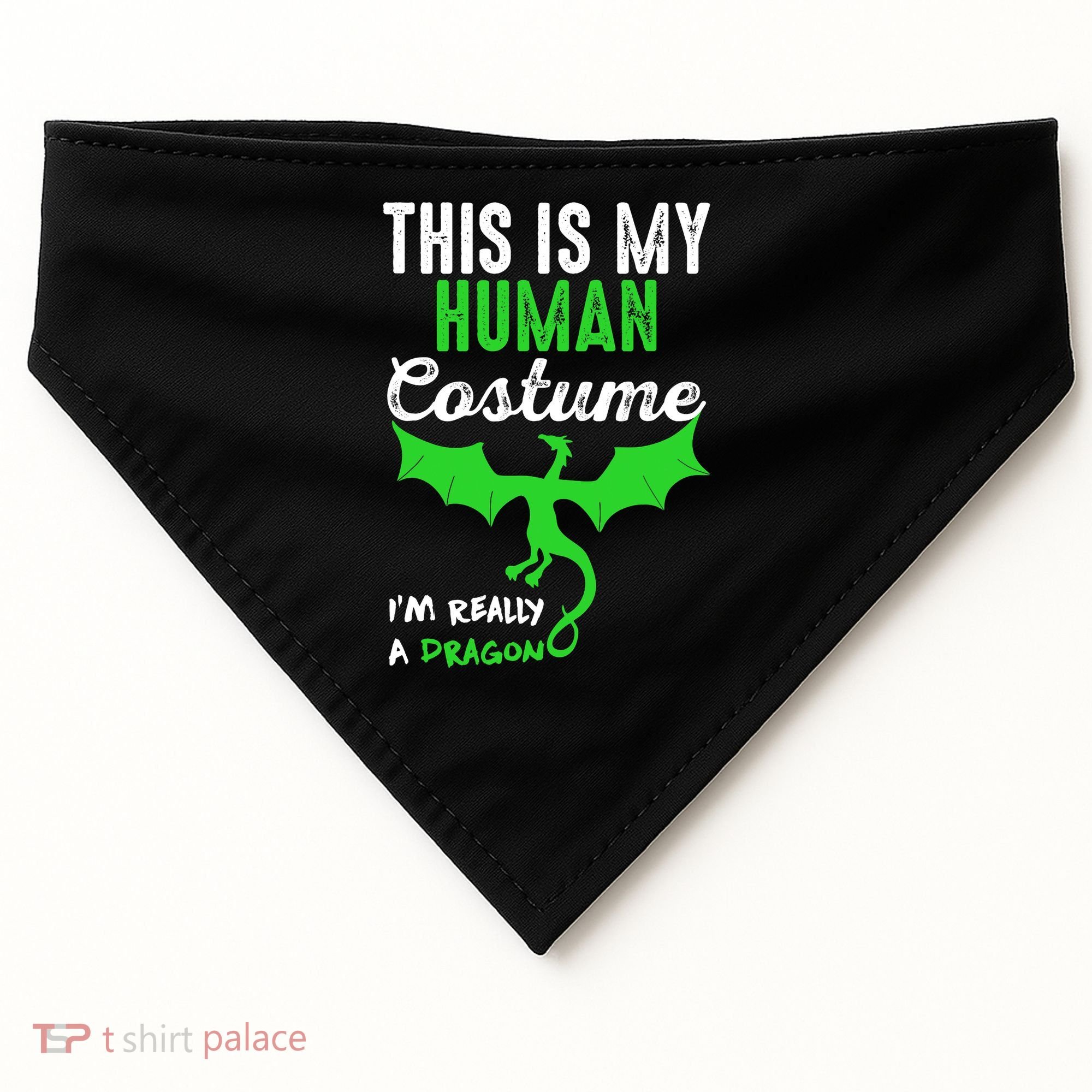 This Is My Human Costume Im Really A Dragon Halloween USA-Made Doggie Bandana