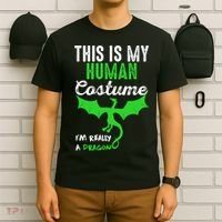 This Is My Human Costume Im Really A Dragon Halloween T-Shirt thumb 6