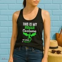 This Is My Human Costume Im Really A Dragon Halloween Women's Tank Top thumb 2