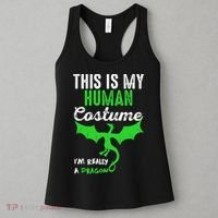 This Is My Human Costume Im Really A Dragon Halloween Women's Tank Top thumb 3