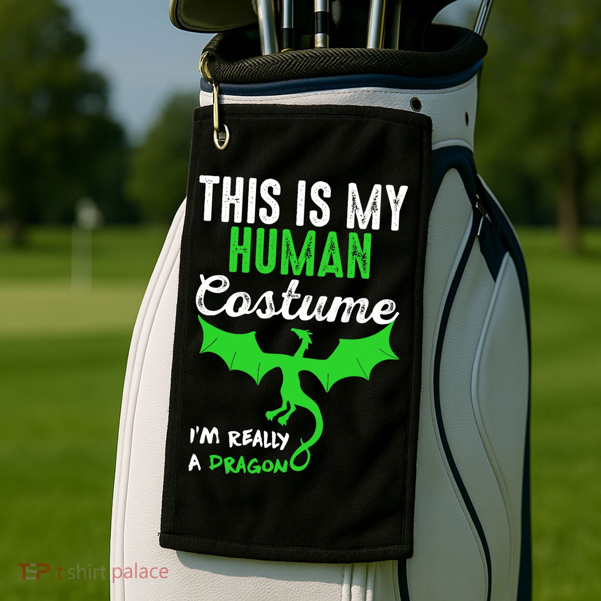 This Is My Human Costume Im Really A Dragon Halloween Golf Towel
