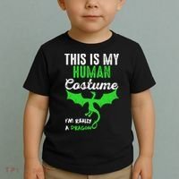 This Is My Human Costume Im Really A Dragon Halloween Toddler T-Shirt thumb 2