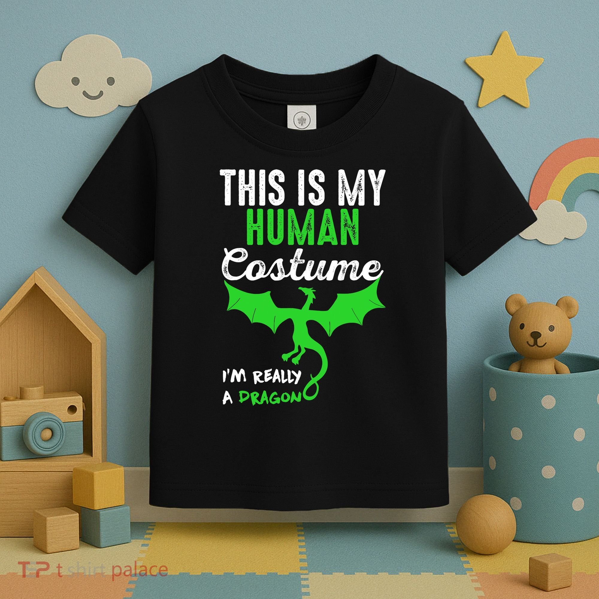 This Is My Human Costume Im Really A Dragon Halloween Toddler T-Shirt