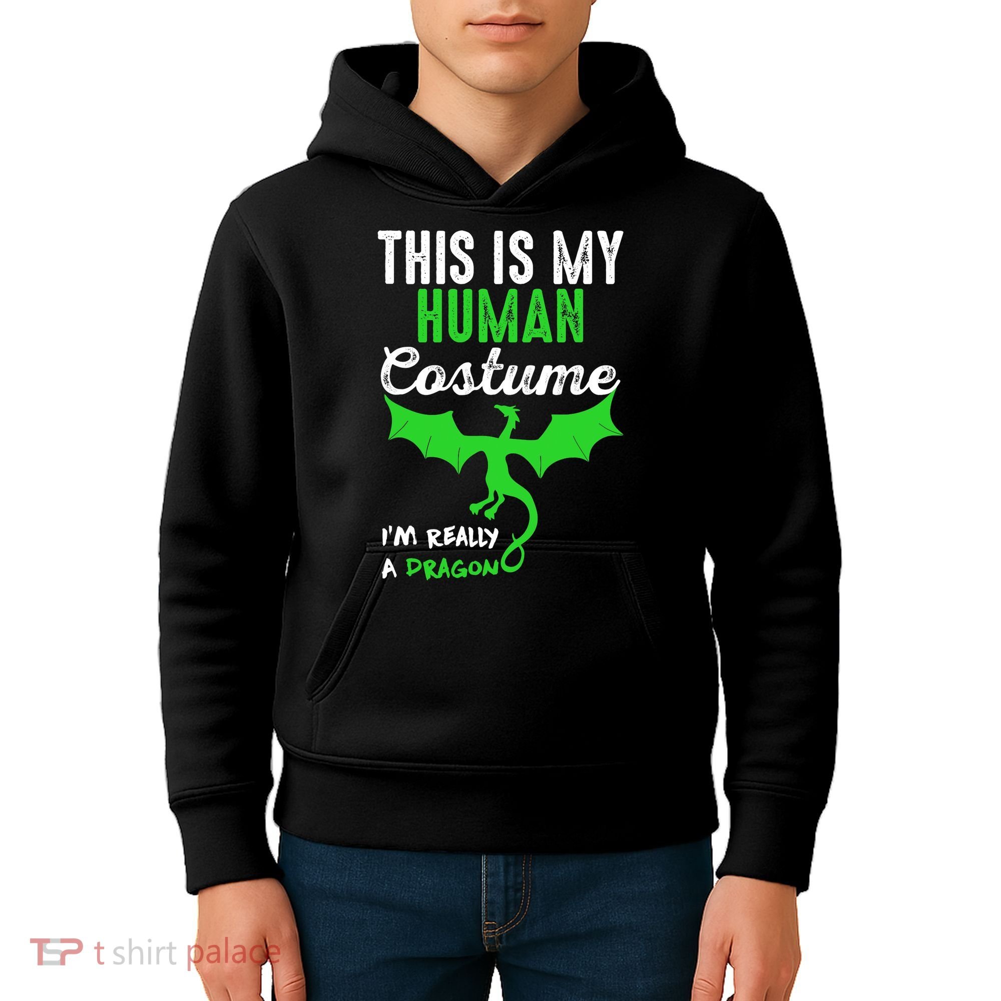 This Is My Human Costume Im Really A Dragon Halloween Kids Hoodie