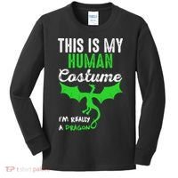 This Is My Human Costume Im Really A Dragon Halloween Kids Long Sleeve Shirt thumb 0