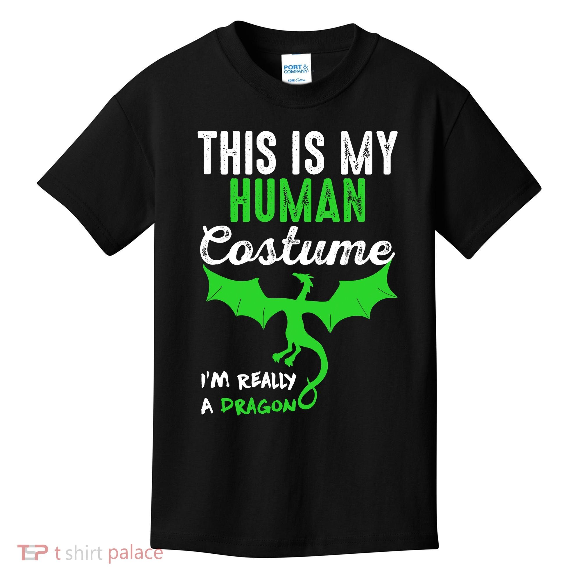This Is My Human Costume Im Really A Dragon Halloween Kids T-Shirt