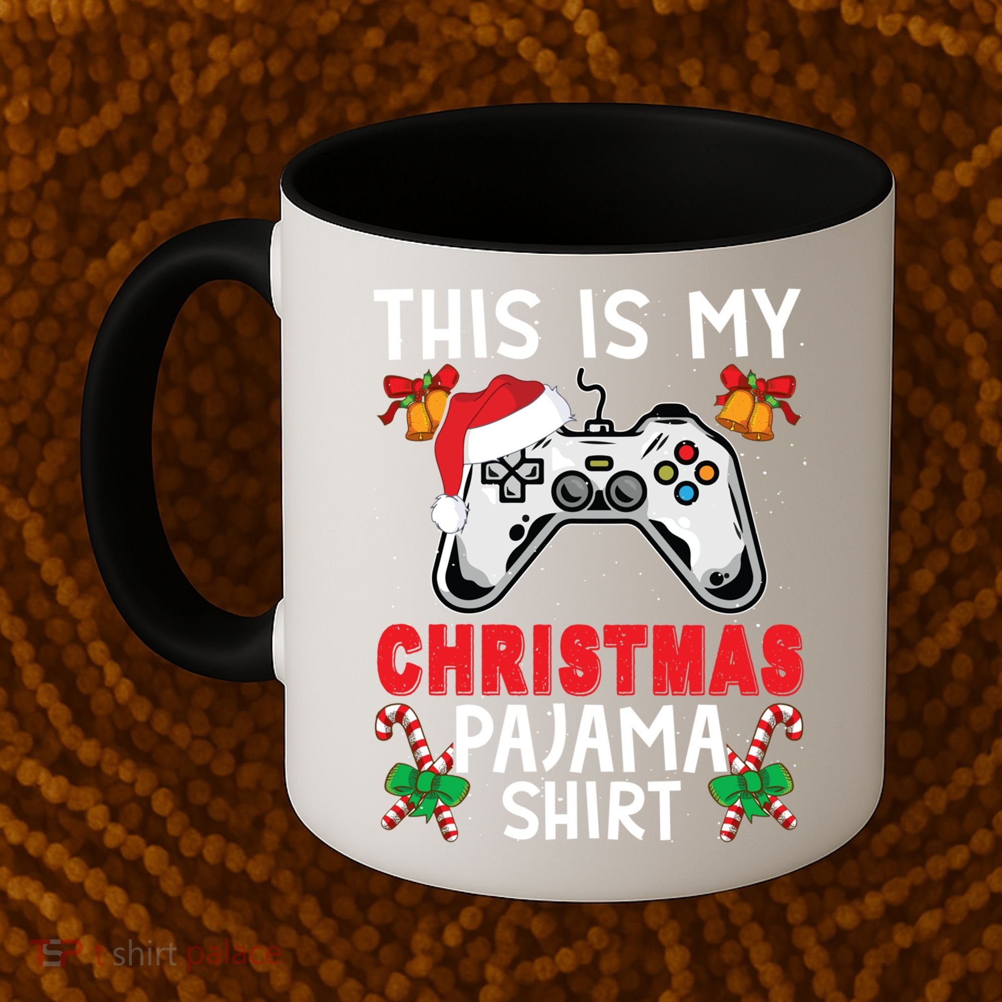 This Is My Christmas Pajama Santa Hat Gamer Video Game Great Gift Coffee Mug