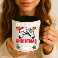 This Is My Christmas Pajama Santa Hat Gamer Video Game Great Gift Coffee Mug thumb 3