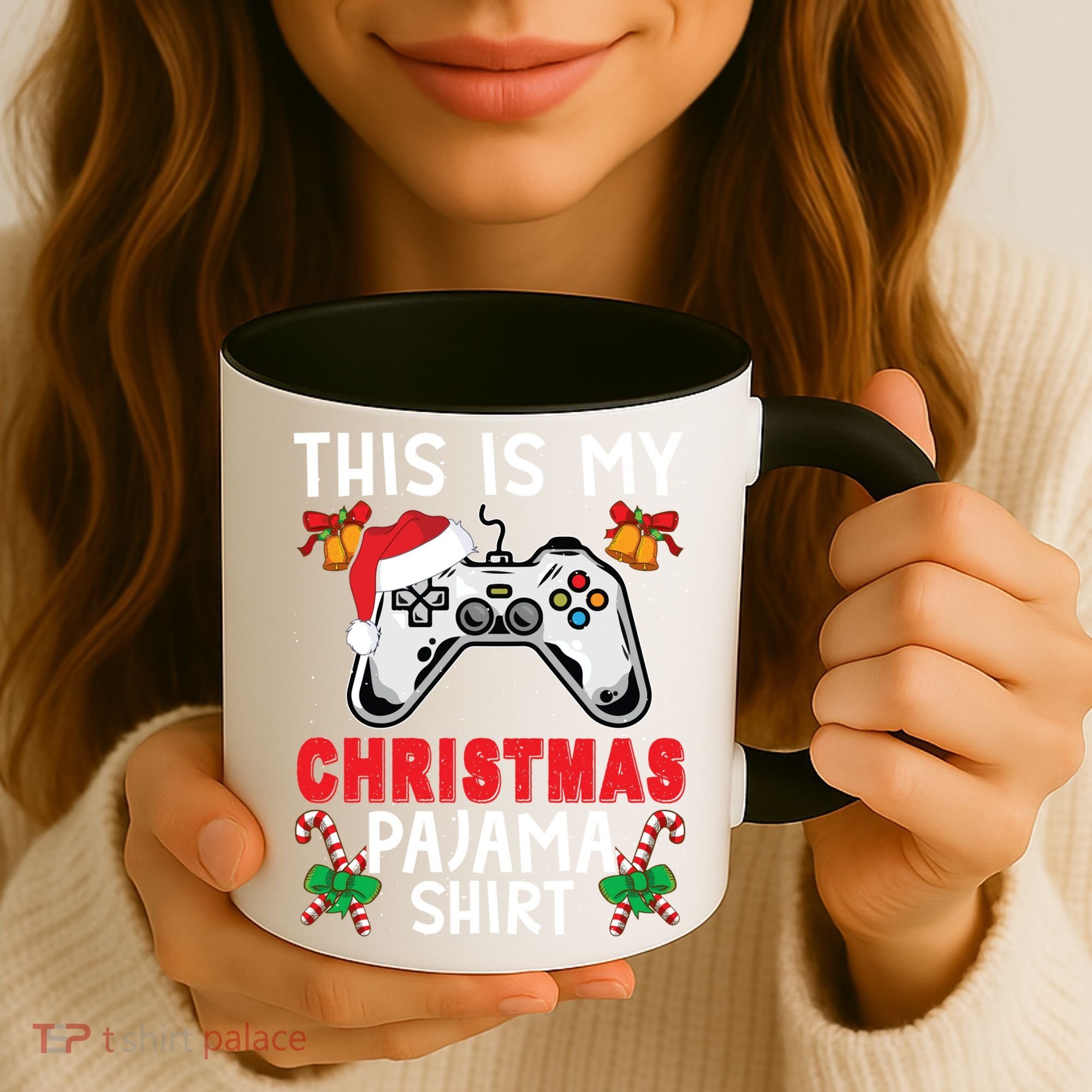 This Is My Christmas Pajama Santa Hat Gamer Video Game Great Gift Coffee Mug