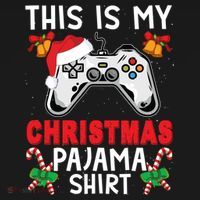 This Is My Christmas Pajama Santa Hat Gamer Video Game Great Gift Women's Hoodie thumb 2