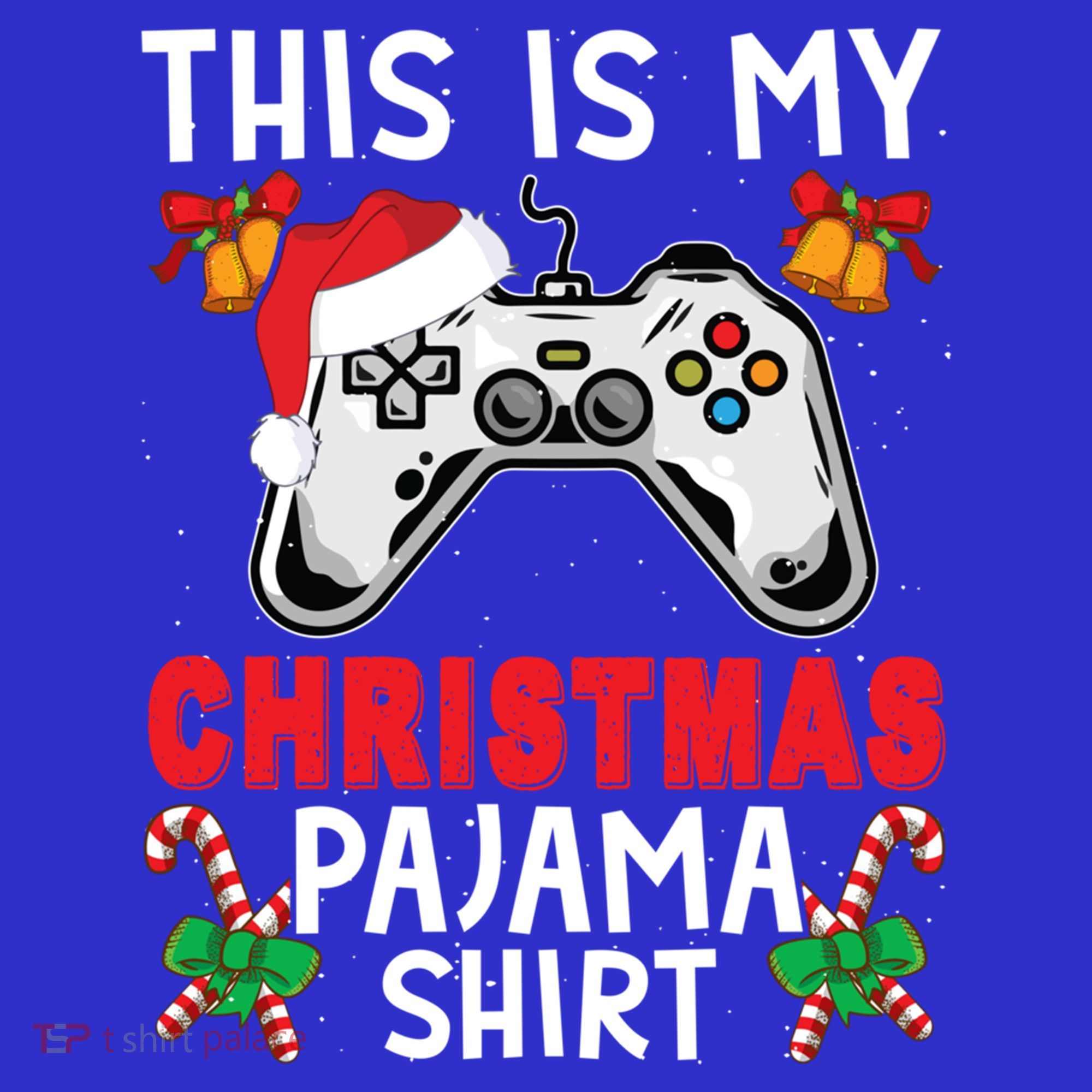 This Is My Christmas Pajama Santa Hat Gamer Video Game Great Gift Long Sleeve Shirt