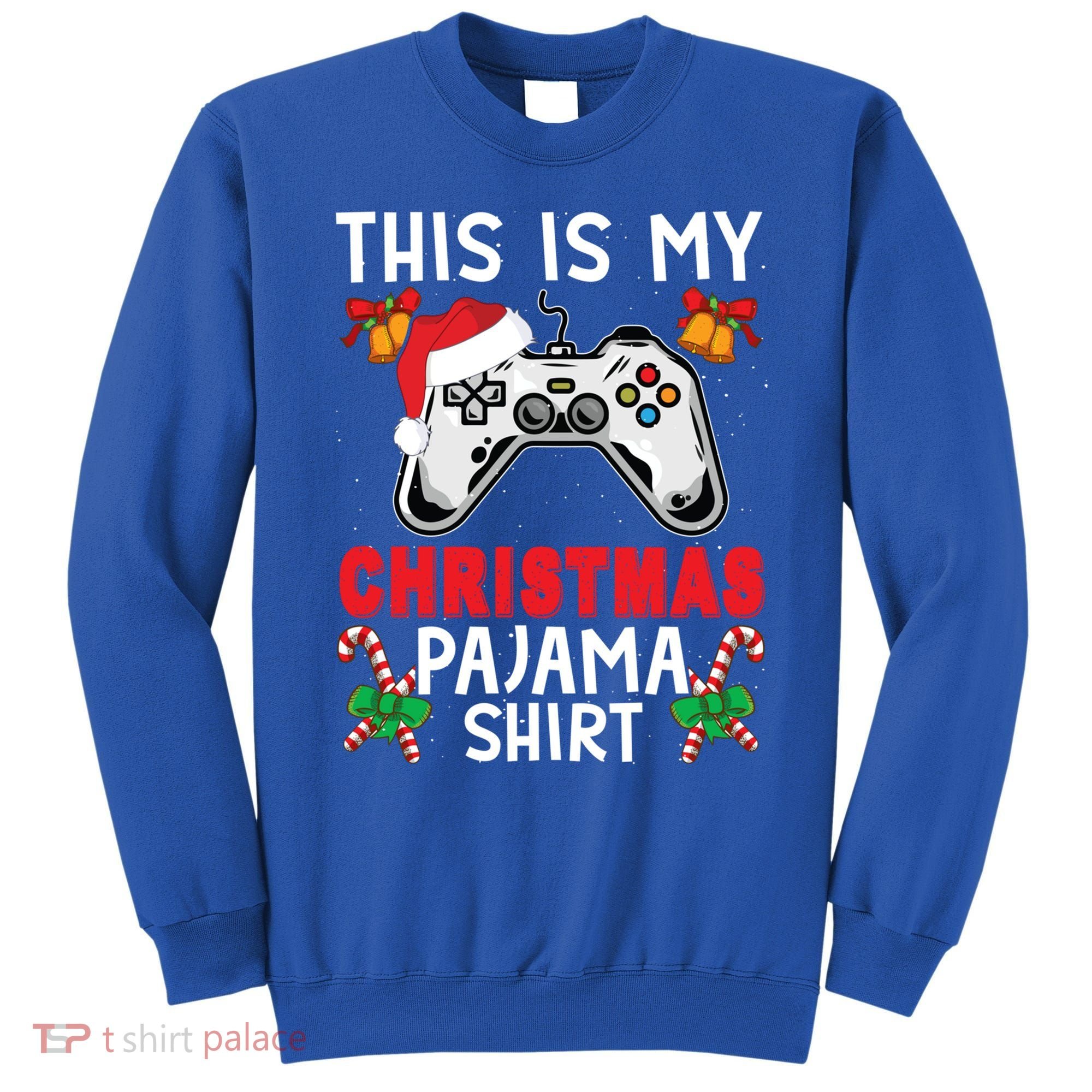 This Is My Christmas Pajama Santa Hat Gamer Video Game Great Gift Sweatshirt