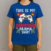 This Is My Christmas Pajama Santa Hat Gamer Video Game Great Gift T-Shirt thumb 4