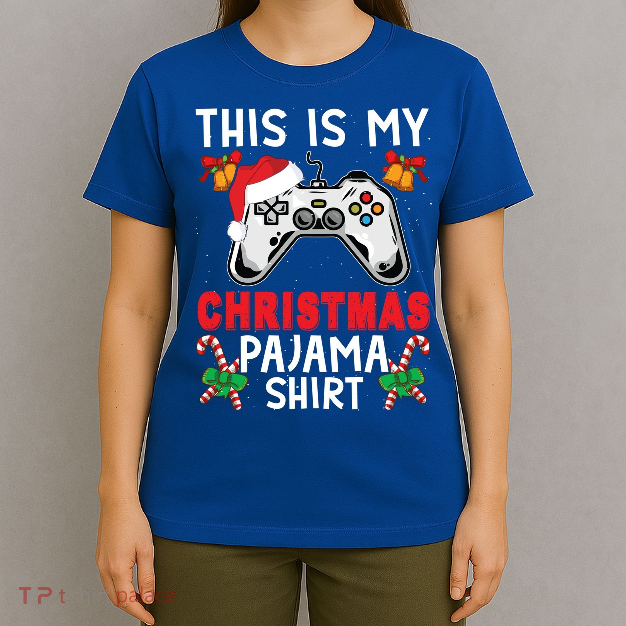 This Is My Christmas Pajama Santa Hat Gamer Video Game Great Gift T-Shirt