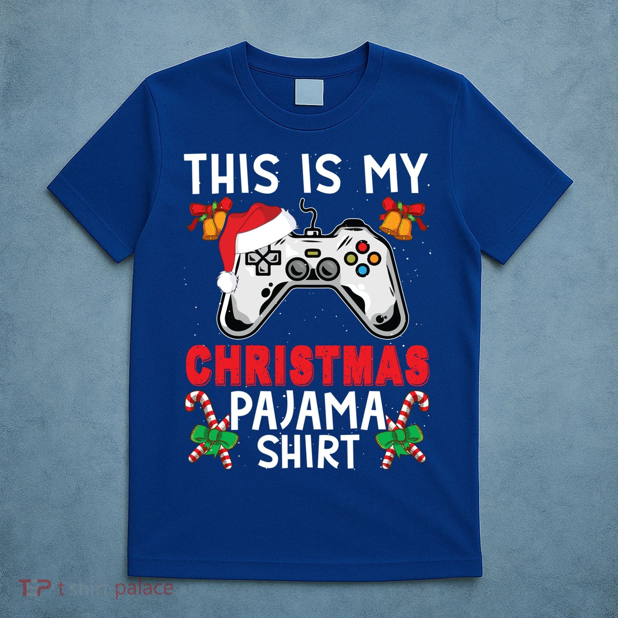 This Is My Christmas Pajama Santa Hat Gamer Video Game Great Gift T-Shirt