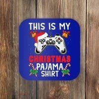 This Is My Christmas Pajama Santa Hat Gamer Video Game Great Gift Coaster thumb 0