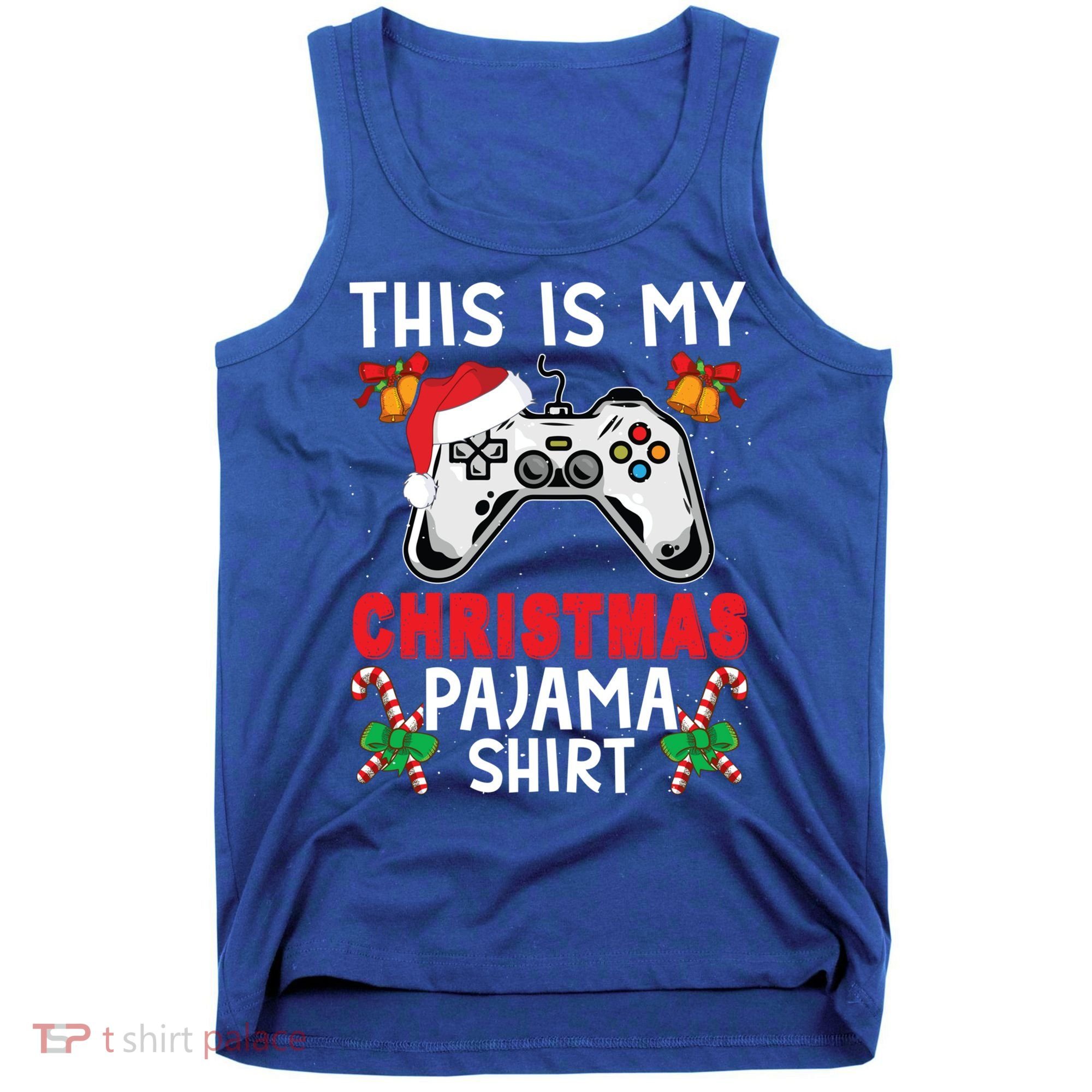 This Is My Christmas Pajama Santa Hat Gamer Video Game Great Gift Tank Top