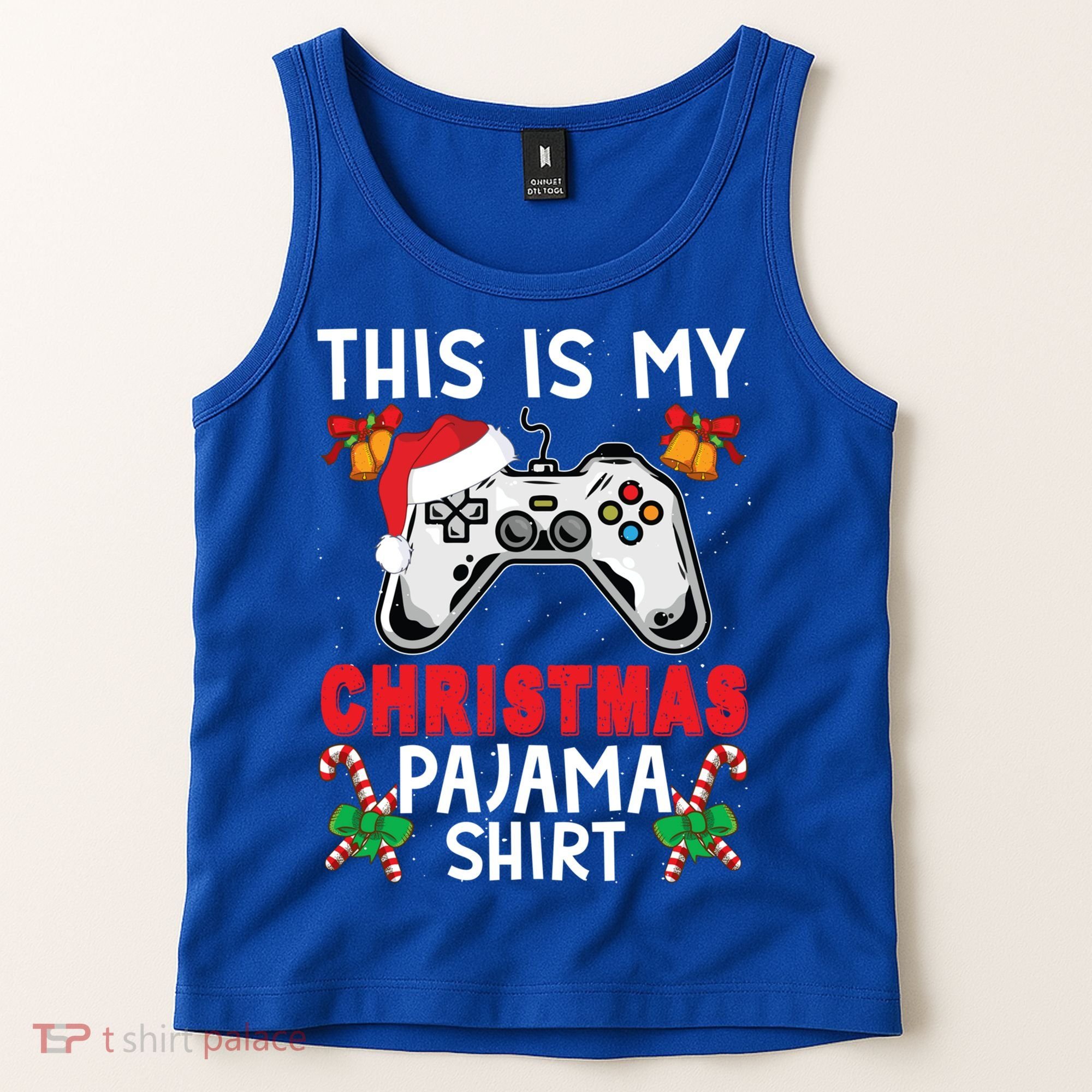 This Is My Christmas Pajama Santa Hat Gamer Video Game Great Gift Tank Top