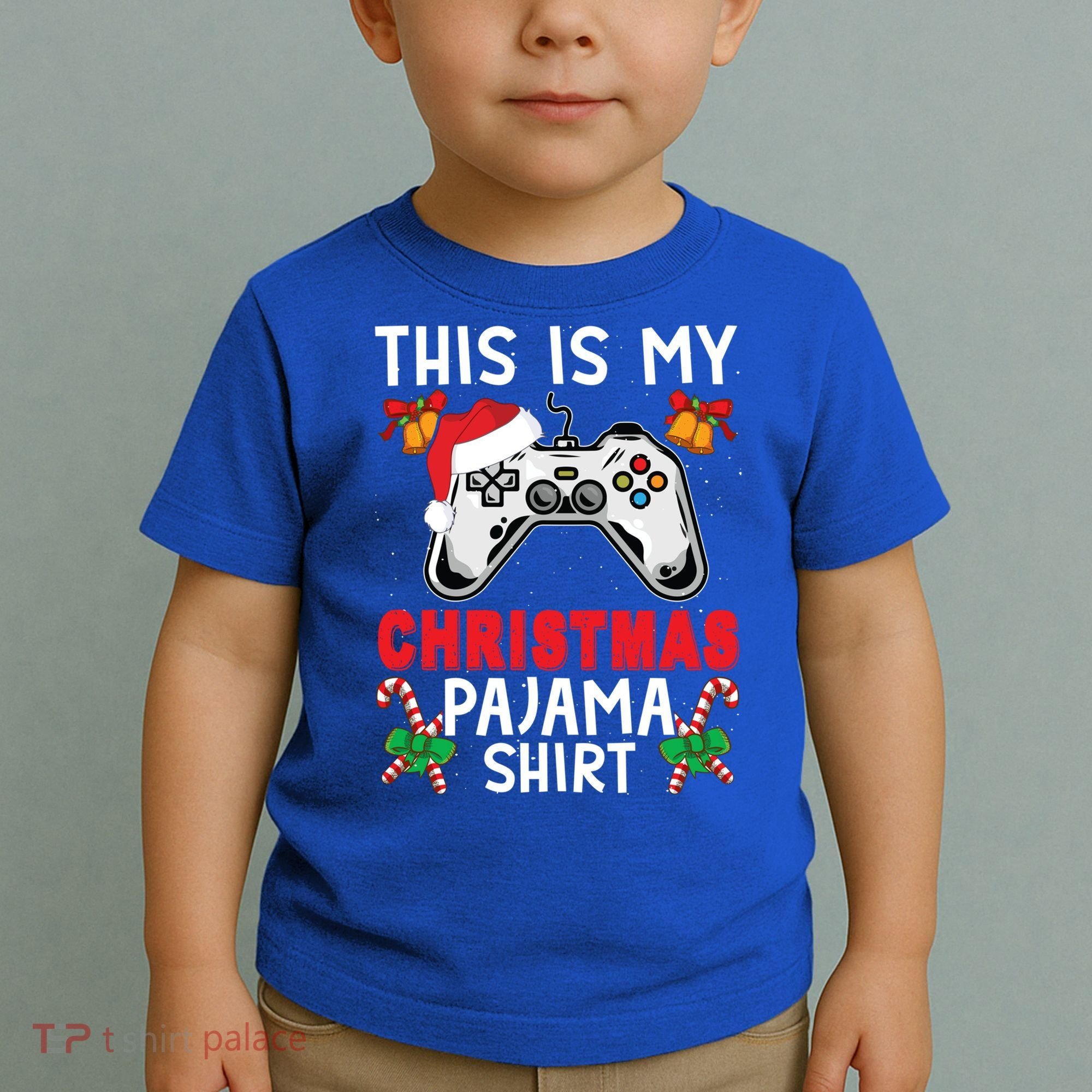 This Is My Christmas Pajama Santa Hat Gamer Video Game Great Gift Toddler T-Shirt