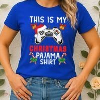 This Is My Christmas Pajama Santa Hat Gamer Video Game Great Gift Women's T-Shirt thumb 2