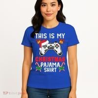 This Is My Christmas Pajama Santa Hat Gamer Video Game Great Gift Women's T-Shirt thumb 4