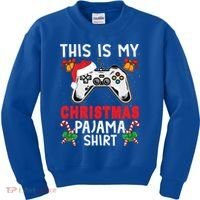 This Is My Christmas Pajama Santa Hat Gamer Video Game Great Gift Kids Sweatshirt thumb 0