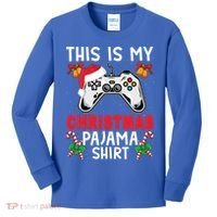 This Is My Christmas Pajama Santa Hat Gamer Video Game Great Gift Kids Long Sleeve Shirt thumb 0