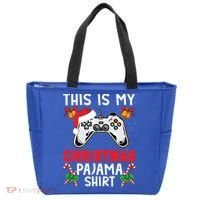 This Is My Christmas Pajama Santa Hat Gamer Video Game Great Gift Tote Bag thumb 0