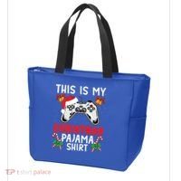 This Is My Christmas Pajama Santa Hat Gamer Video Game Great Gift Tote Bag thumb 3