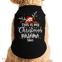 This Is My Christmas Pajama Xmas Lights Funny Holiday Doggie Tank thumb 0