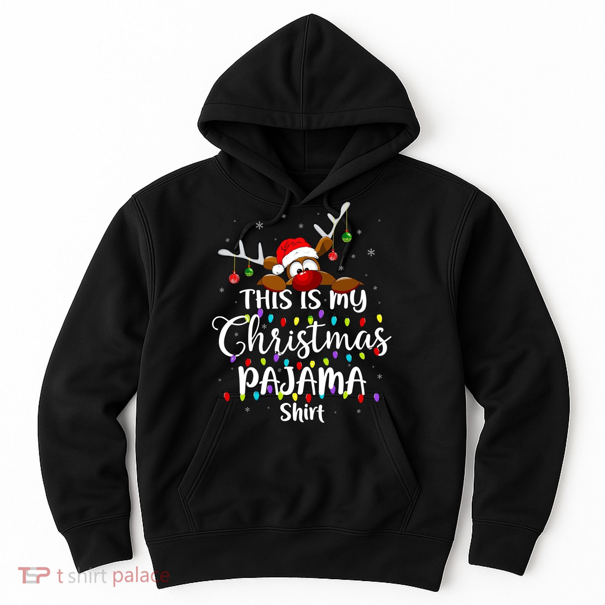 This Is My Christmas Pajama Xmas Lights Funny Holiday Hoodie