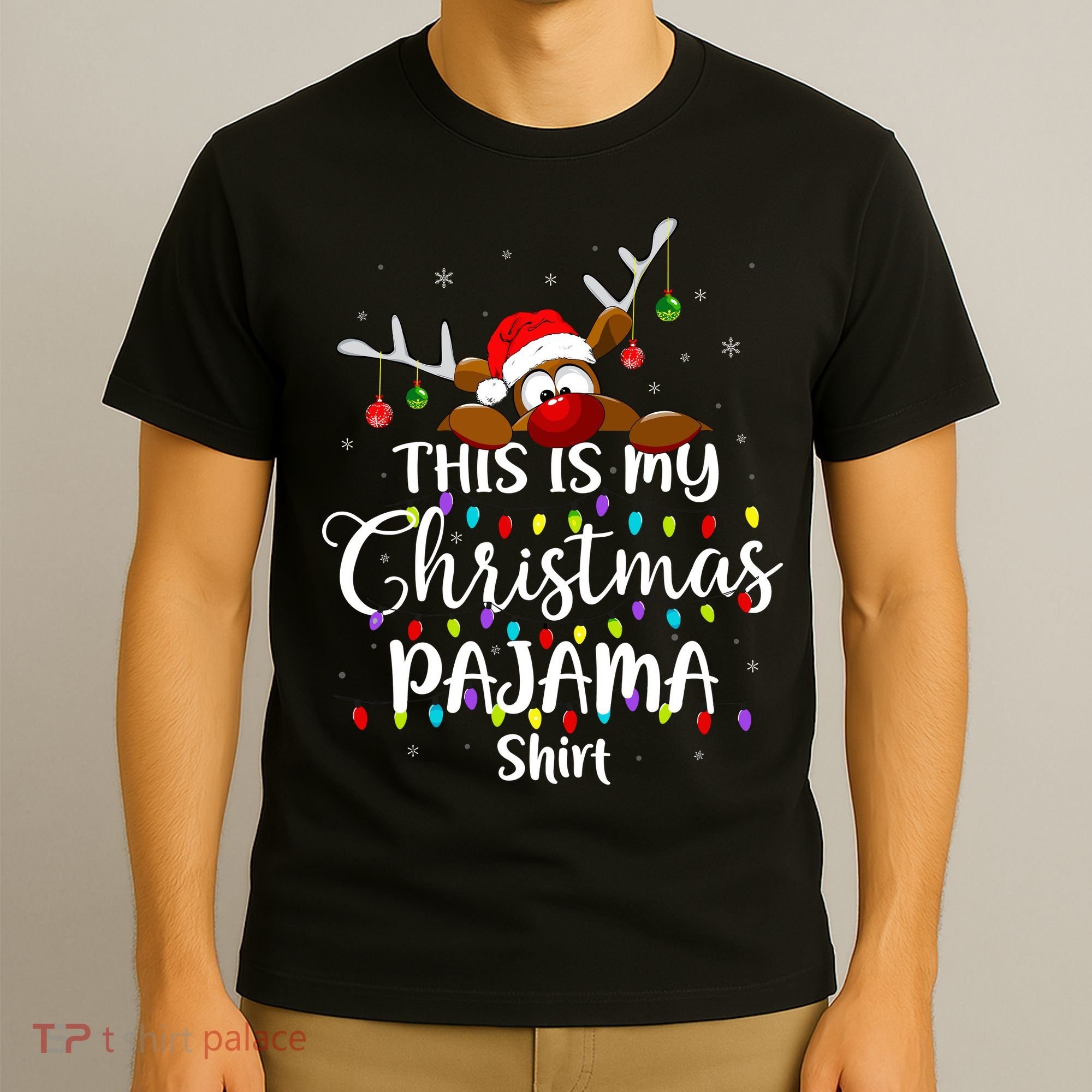 This Is My Christmas Pajama Xmas Lights Funny Holiday T-Shirt