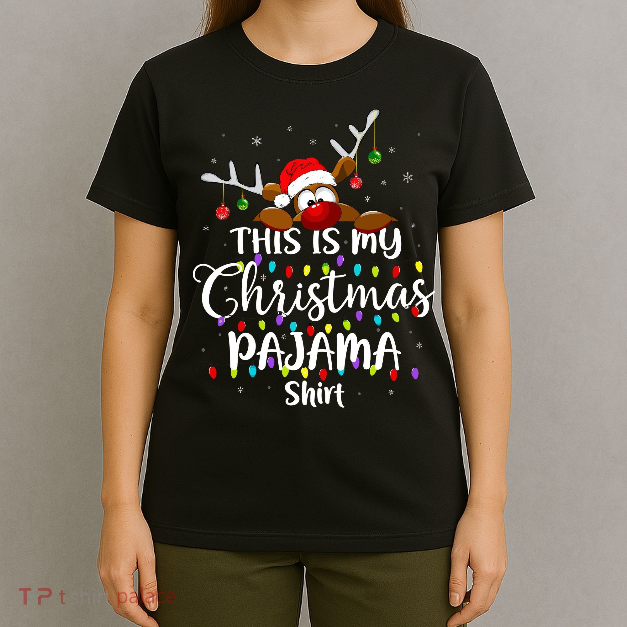 This Is My Christmas Pajama Xmas Lights Funny Holiday T-Shirt