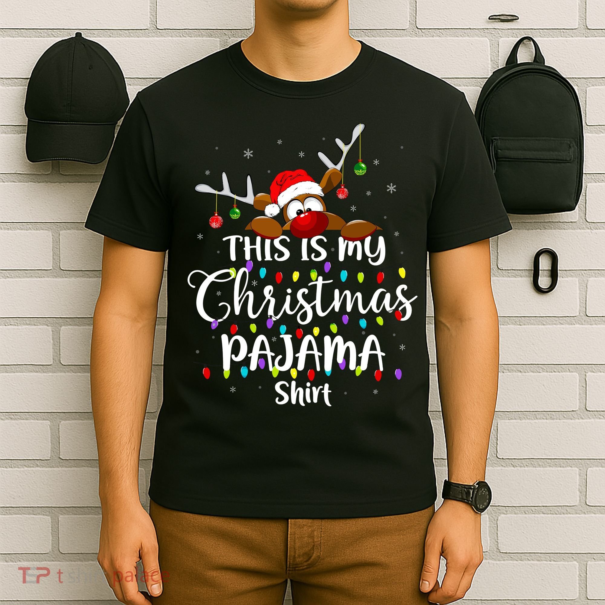 This Is My Christmas Pajama Xmas Lights Funny Holiday T-Shirt