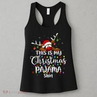This Is My Christmas Pajama Xmas Lights Funny Holiday Women's Tank Top thumb 3