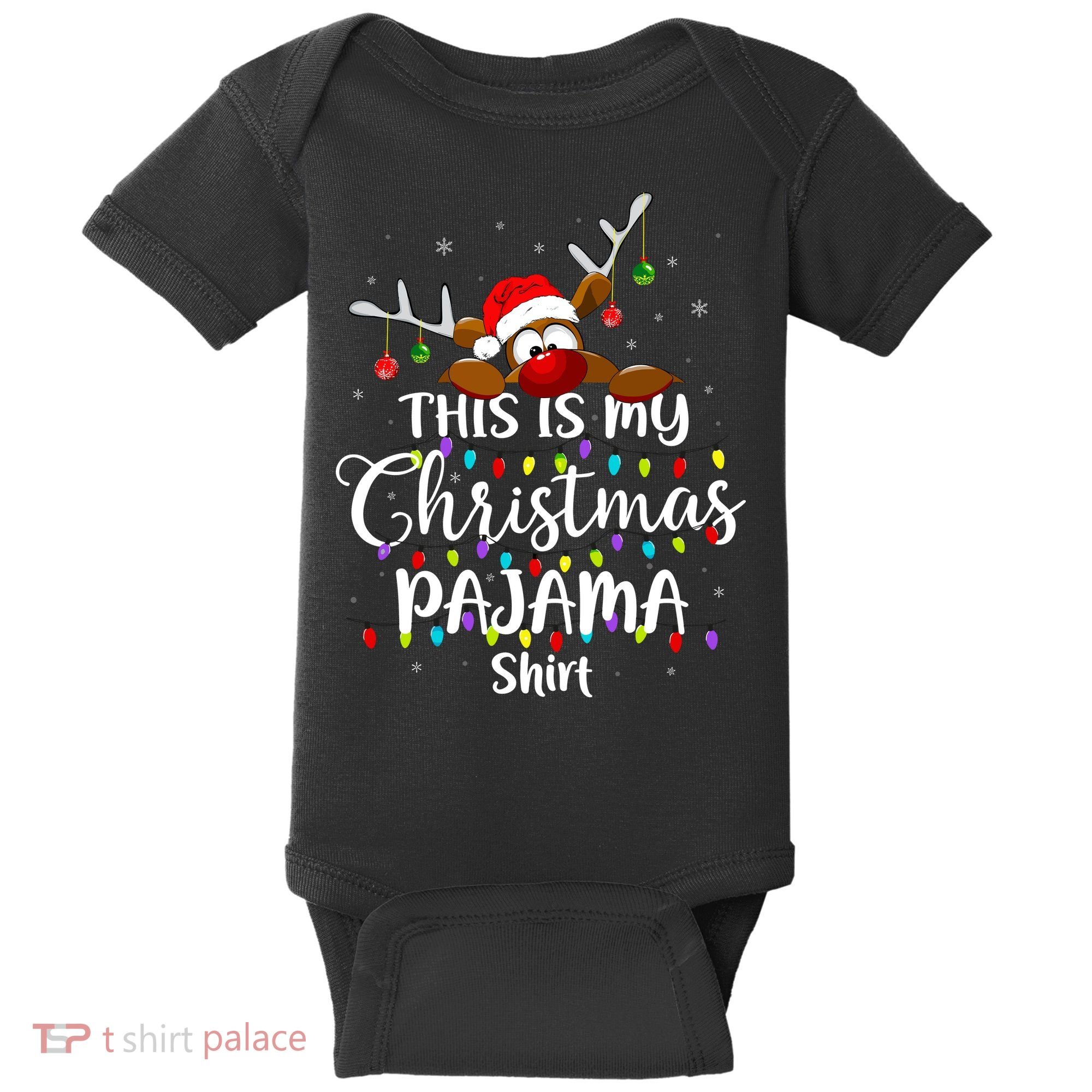 This Is My Christmas Pajama Xmas Lights Funny Holiday Baby Bodysuit