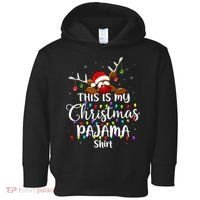 This Is My Christmas Pajama Xmas Lights Funny Holiday Toddler Hoodie thumb 0