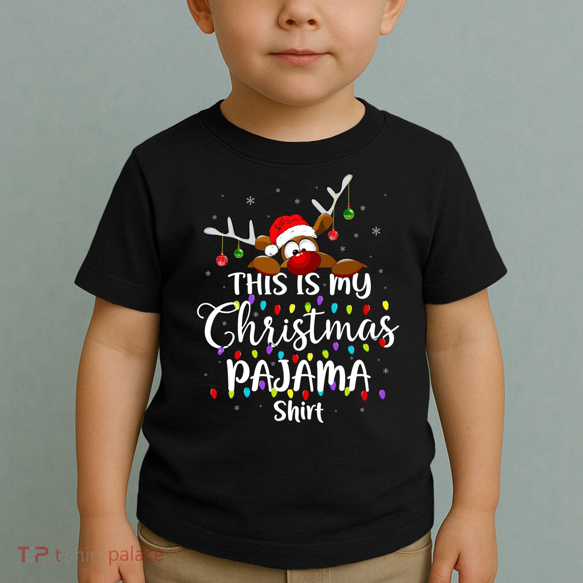 This Is My Christmas Pajama Xmas Lights Funny Holiday Toddler T-Shirt