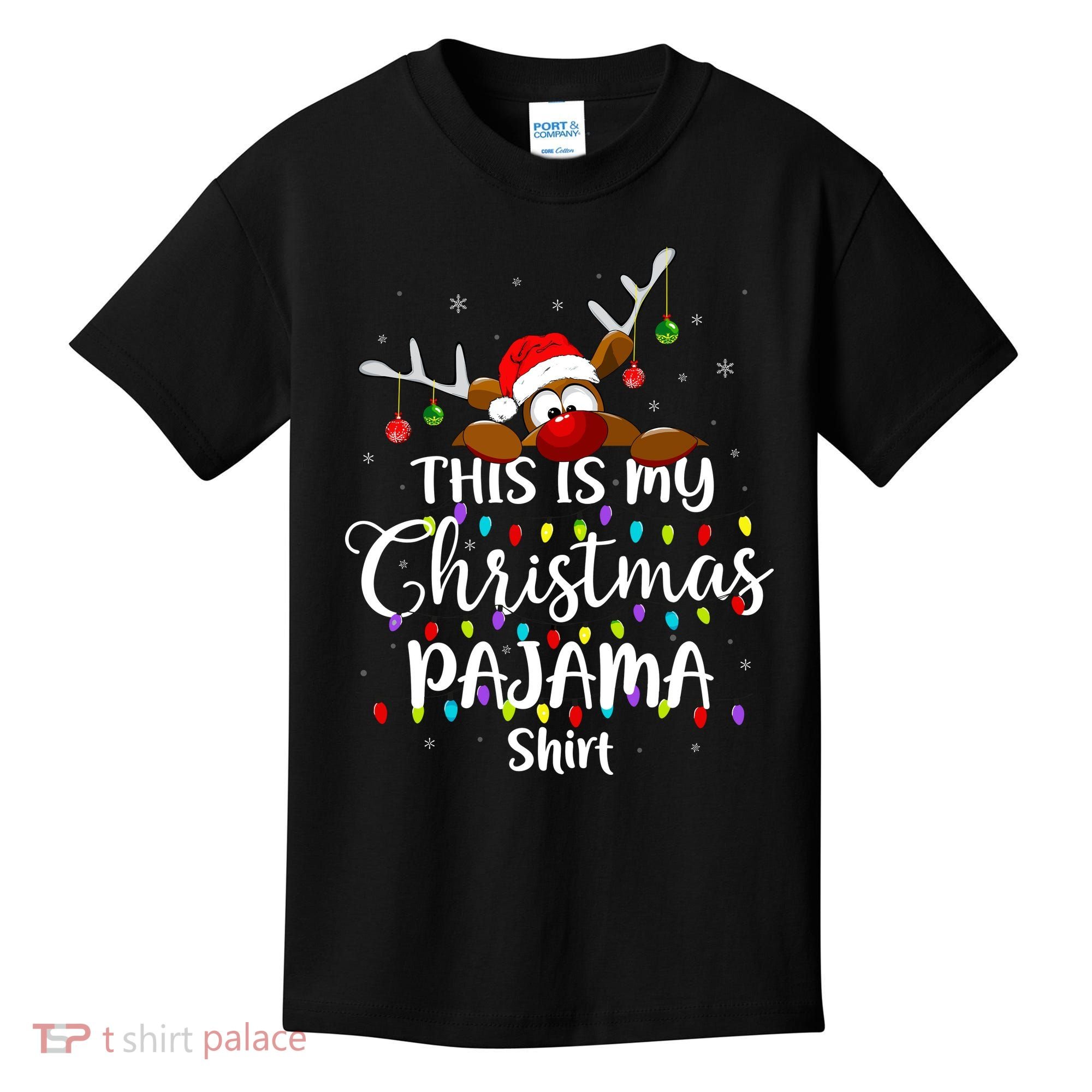 This Is My Christmas Pajama Xmas Lights Funny Holiday Kids T-Shirt