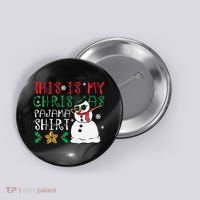 This Is My Christmas Pajama Holiday Button thumb 0